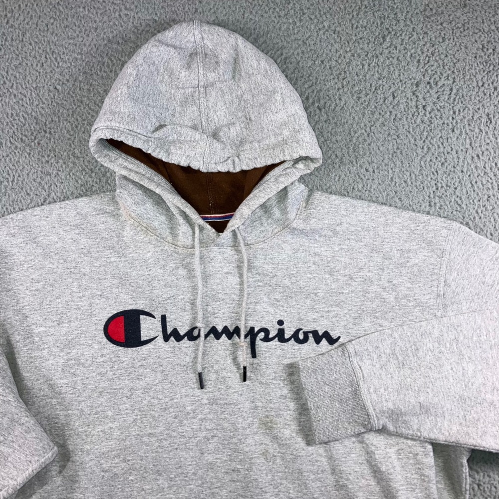 Champion Script Logo Hoodie Men 2XL Pullover Skater Grunge Thrashed Y2K 90s